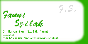 fanni szilak business card